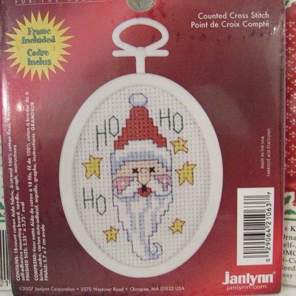 Santa/Mouse/Bear Mini Cross Stitch Kits - Christmas Ornaments - Picture 9 of 12
